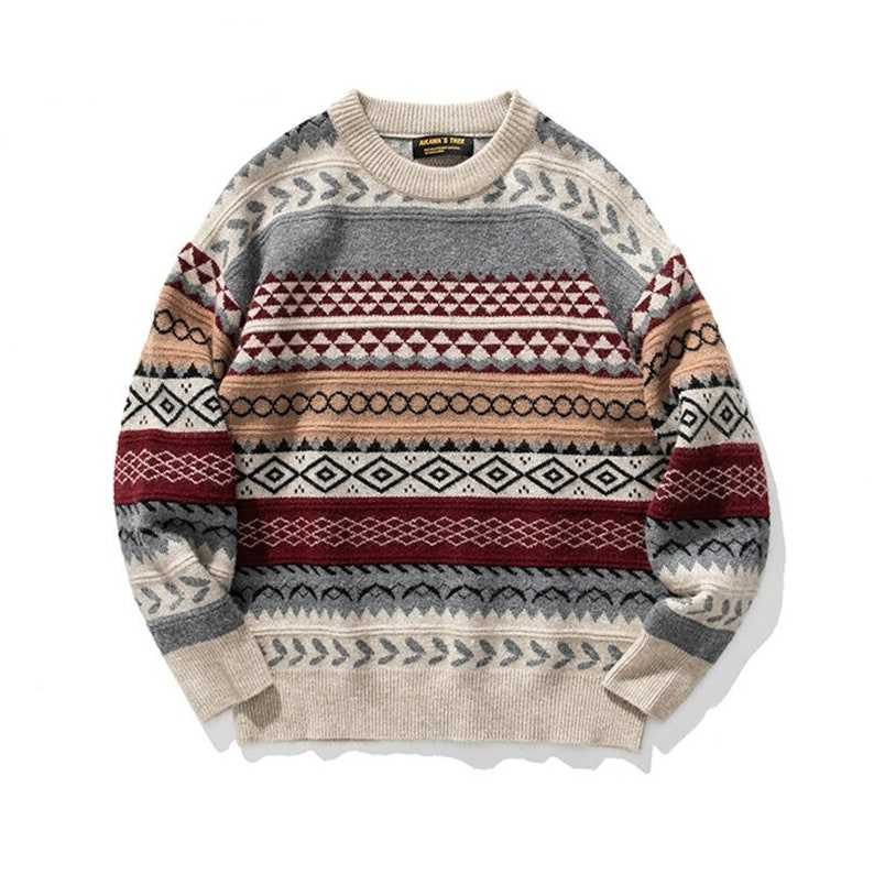 Fall Sweater Argyle Sweater Striped Grandpa Sweaters