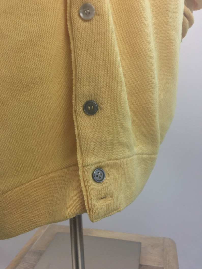 1970's Lzod of London Yellow Cardigan Sweater Vintage Grandpa Sweaters#8