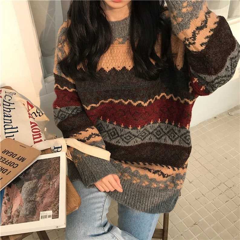 Vintage patterned outlet sweaters