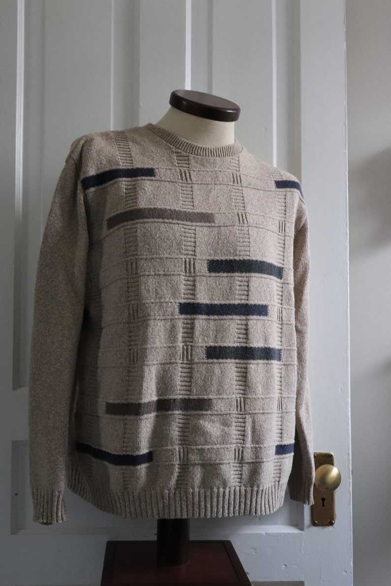 1980's Dads Cotton Sweater Grandpa Sweaters Men#8