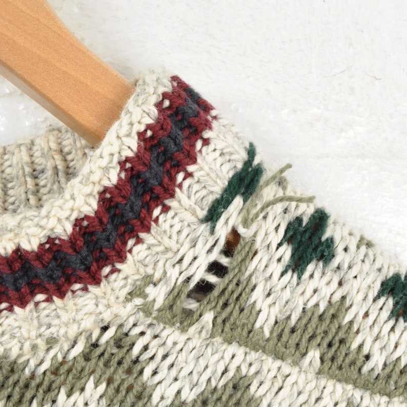 Vintage Patterned Knitwear Jumper Multi Medium Grandpa Sweaters for Women#6