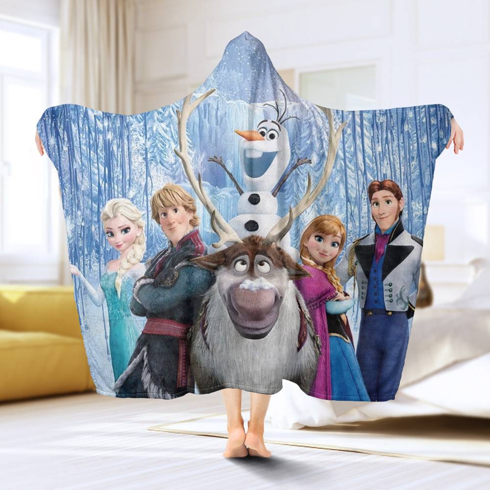 Frozen Blanket Hoodie Blanket 80x60 Frozen Heart Hooded Blanket