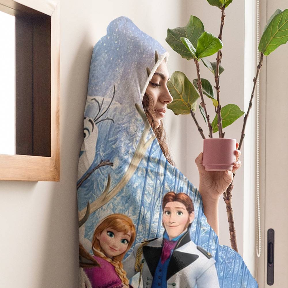 Frozen Blanket Hoodie Blanket 50x40 Frozen Heart Hooded Blanket