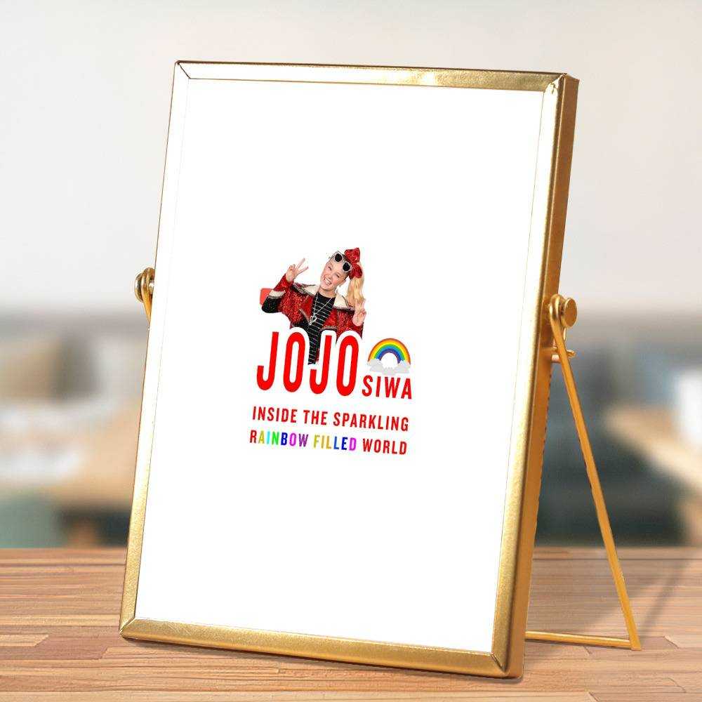 JoJo Siwa Plaque Classic Celebrity Plaque Rainbow Filled World by JoJo Siwa Plaque with Golden Frame