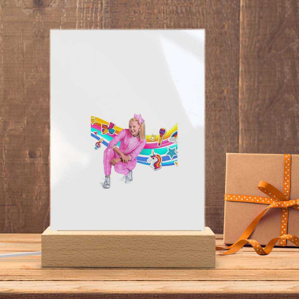 JoJo Siwa Lamp Classic Celebrity Night Light Youtuber by JoJo Siwa Lamp with Wooden Base
