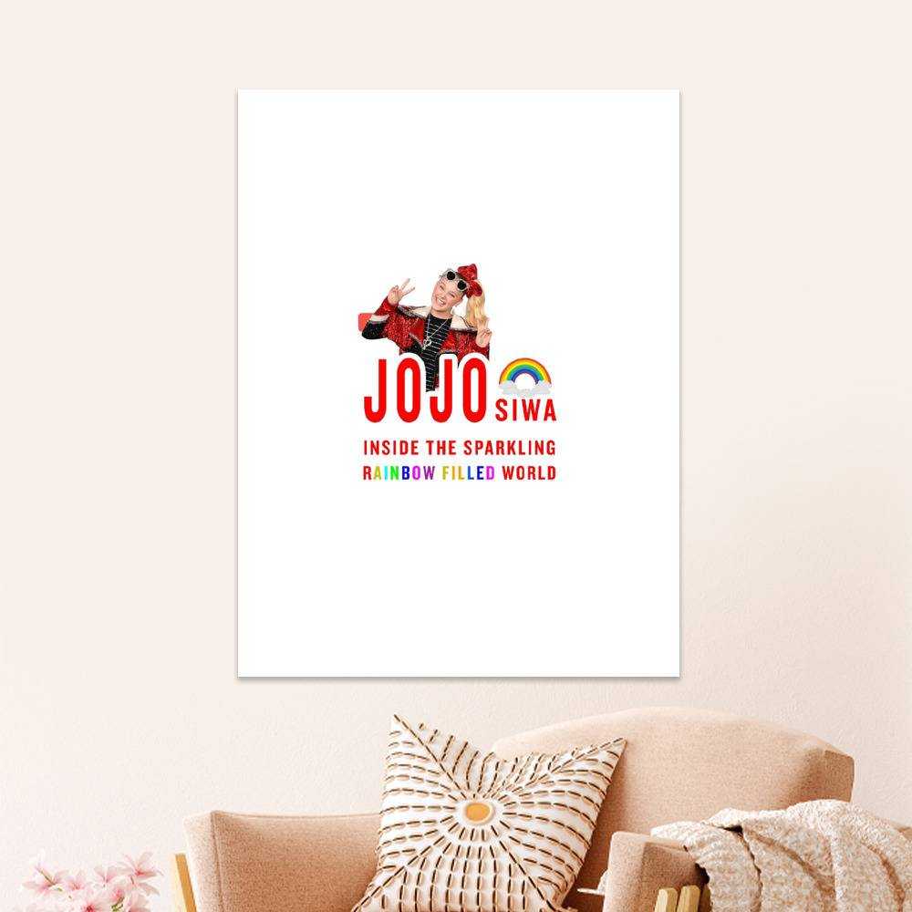 JoJo Siwa Merch Poster Art Wall Poster Sticky Poster Gift for Fans Rainbow Filled World Poster