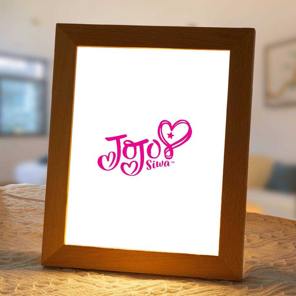 JoJo Siwa Lamp Classic Celebrity Night Light Logo by JoJo Siwa Lamp with Wooden Frame