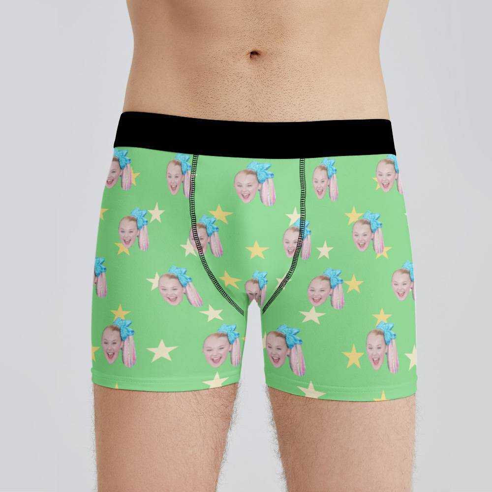 JoJo Siwa Boxers Custom Photo Boxers Men's Underwear Little Star Boxers Green