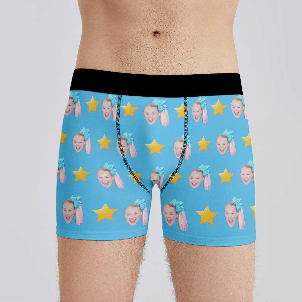 JoJo Siwa Boxers Custom Photo Boxers Men's Underwear Star Boxers Blue