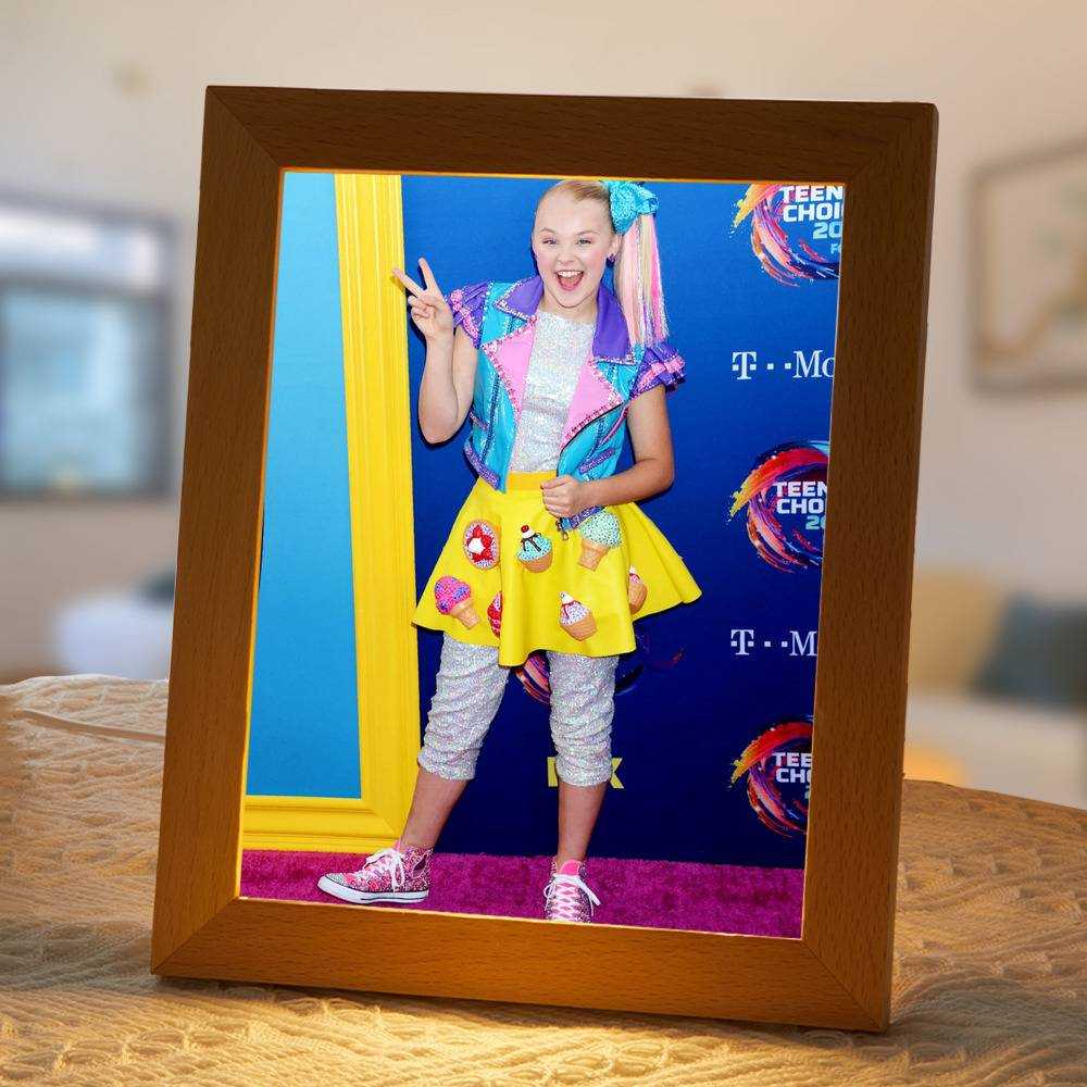 JoJo Siwa Lamp Classic Celebrity Night Light Say Hi by JoJo Siwa Lamp with Wooden Frame