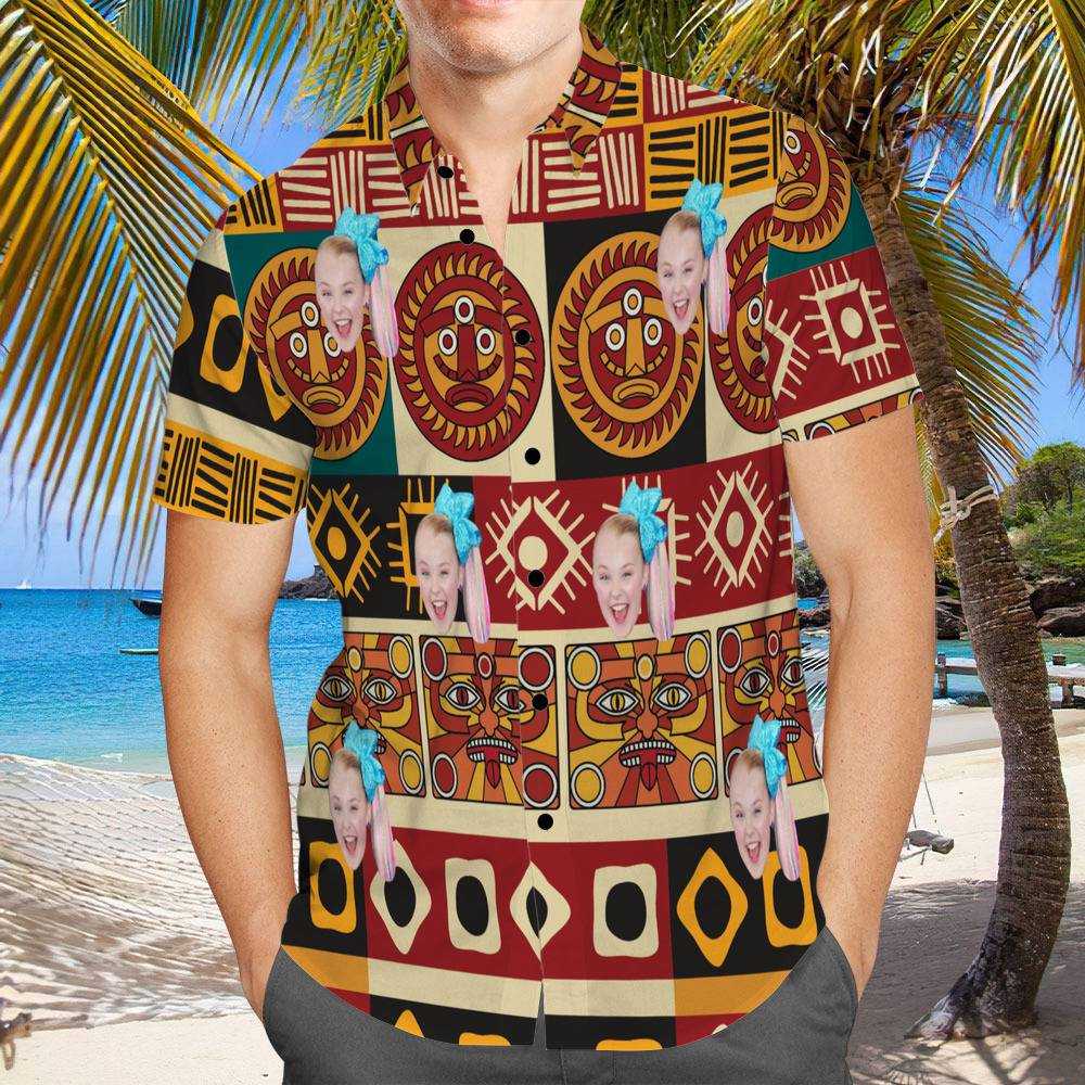 JoJo Siwa Hawaiian Shirt Custom Photo Hawaiian Shirt Retro Patterns Hawaiian Shirt