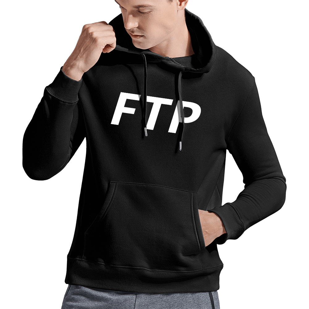 FTP Logo Zip Up Hoodie Black Men's - SS21 - US