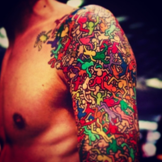 Keith Haring tattoo full arm
