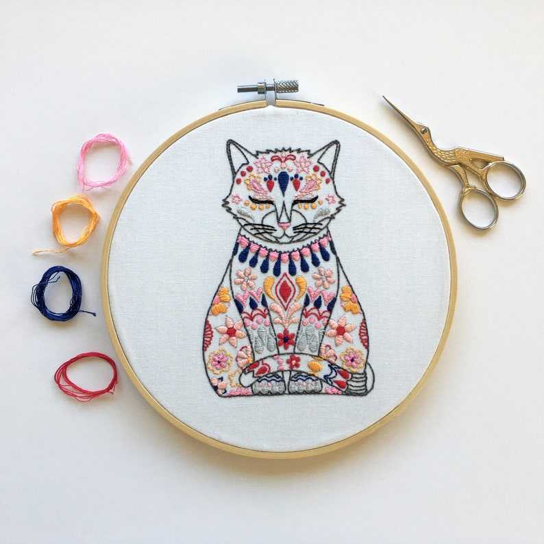 Animal Embroidery Kit for Beginners Moderneasy Pet/cat Cross