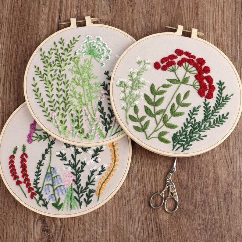 Hand Embroidery Kit Beginner Embroidery Kit Modern Embroidery Hoop