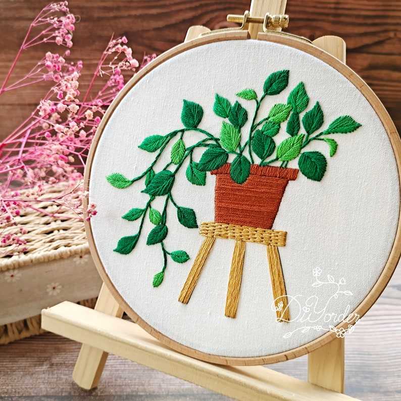 Embroidery Kit For Beginners - Potted Plants Embroidery - DiyerClub