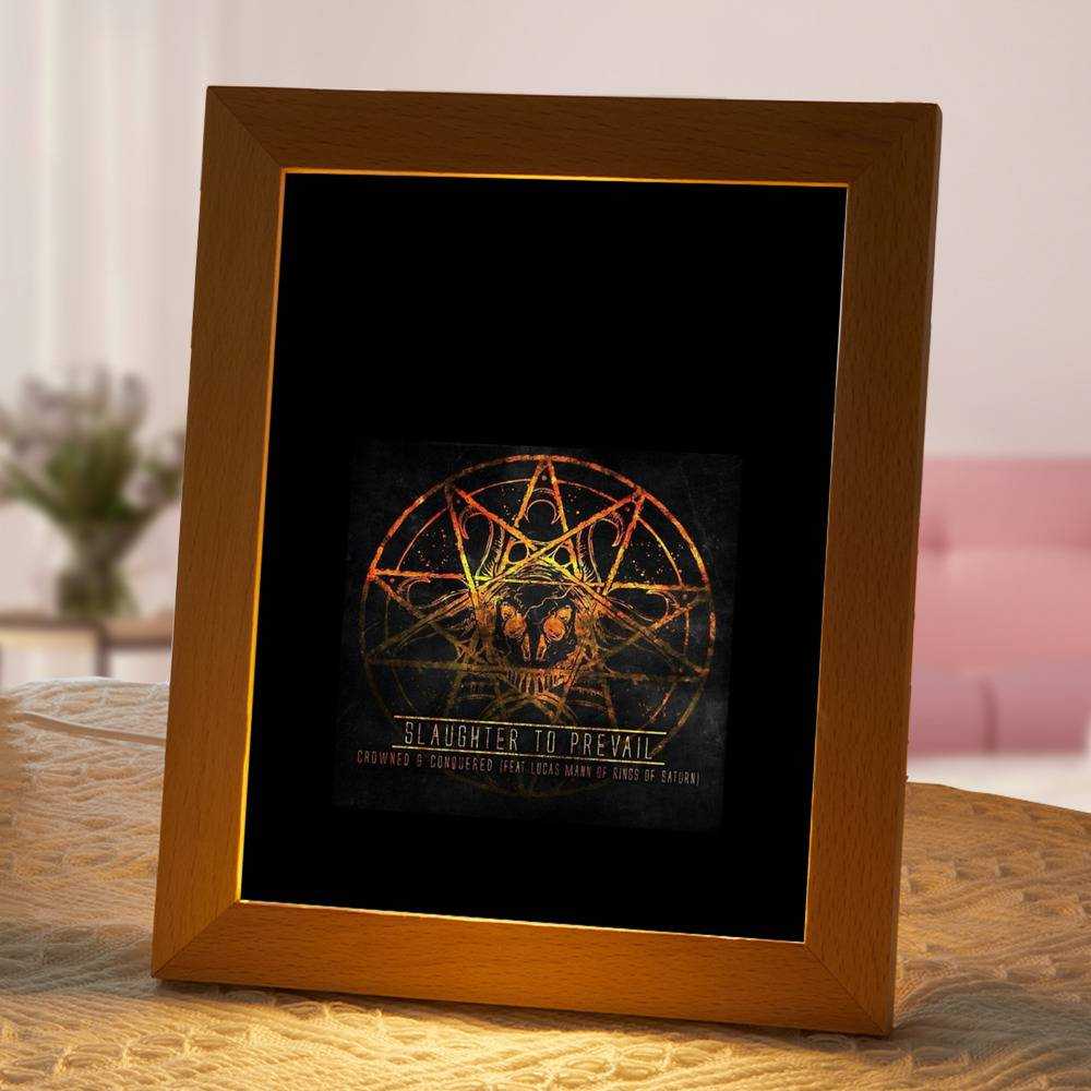 Slaughter To Prevail Lamp Classic Celebrity Night Light Misery Sermon by Slaughter To Prevail Lamp with Wooden Frame