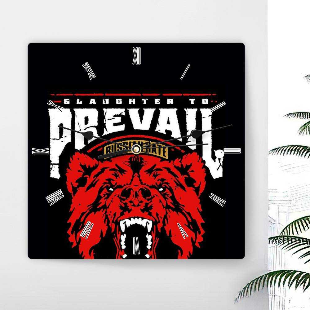Slaughter To Prevail Square Wall Clock Home Decor Wall Clock Gifts for Slaughter To Prevail Fans Russian Hate Wall Clock