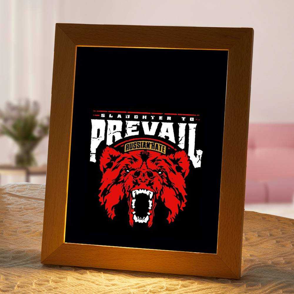 Slaughter To Prevail Lamp Classic Celebrity Night Light Russian Hate by Slaughter To Prevail Lamp with Wooden Frame