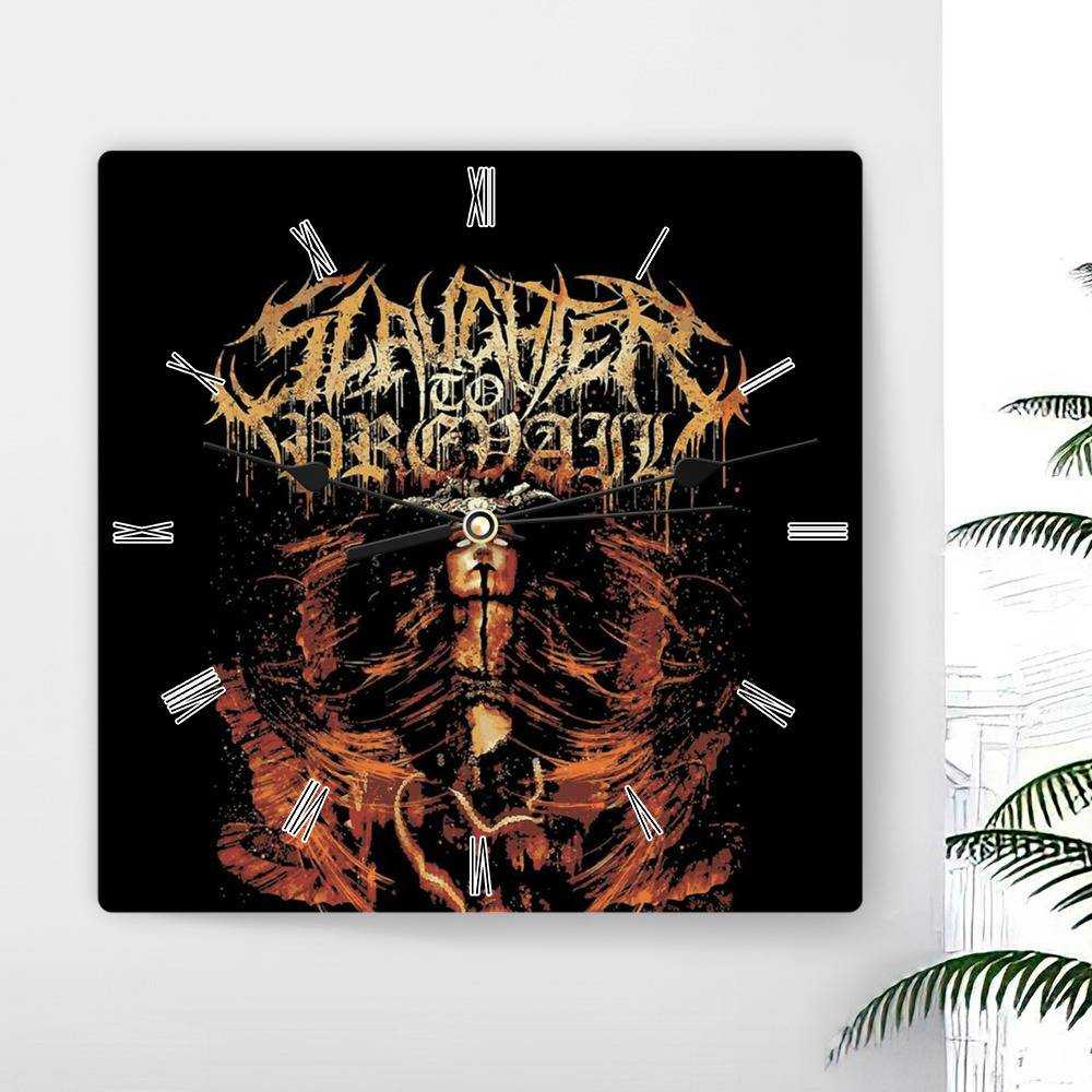 Slaughter To Prevail Square Wall Clock Home Decor Wall Clock Gifts for Slaughter To Prevail Fans Mother Satan Wall Clock