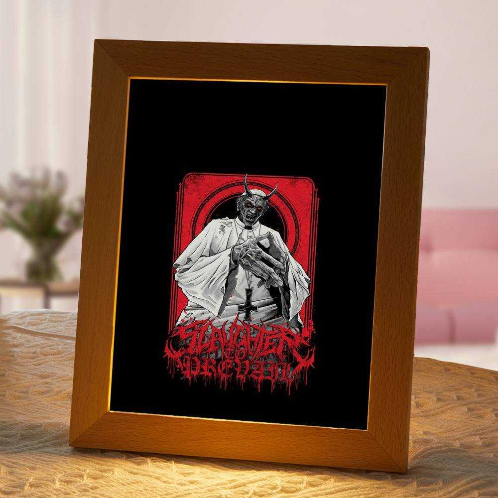 Slaughter To Prevail Lamp Classic Celebrity Night Light Slaughter Classic by Slaughter To Prevail Lamp with Wooden Frame