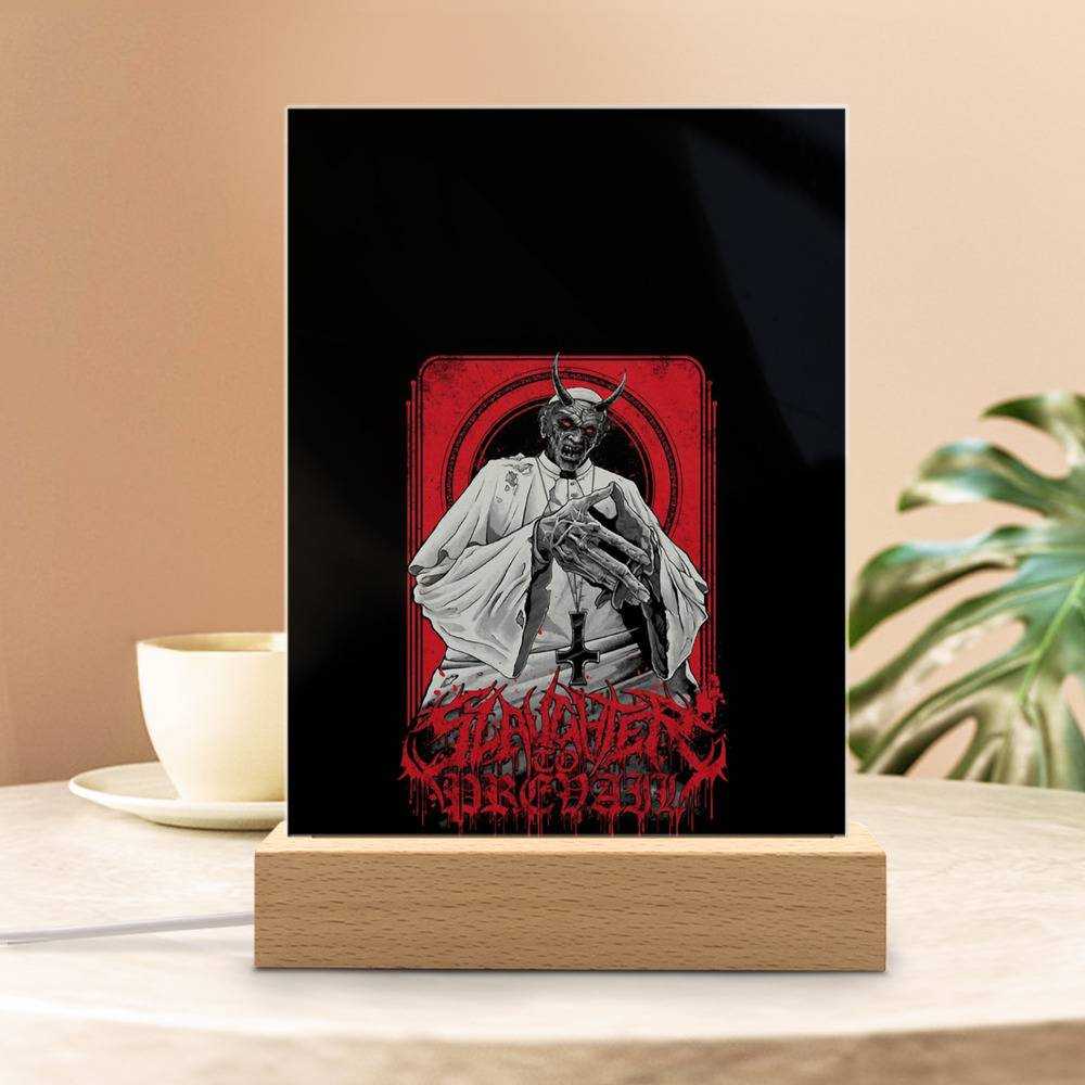 Slaughter To Prevail Lamp Classic Celebrity Night Light Slaughter Classic by Slaughter To Prevail Lamp with Wooden Base
