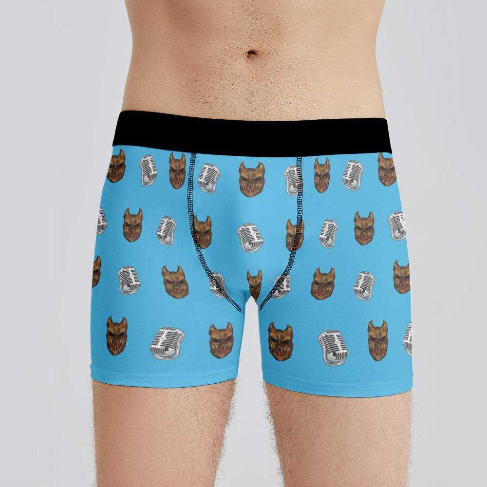 Slaughter To Prevail Boxers Custom Photo Boxers Men's Underwear Microphone Boxers Blue