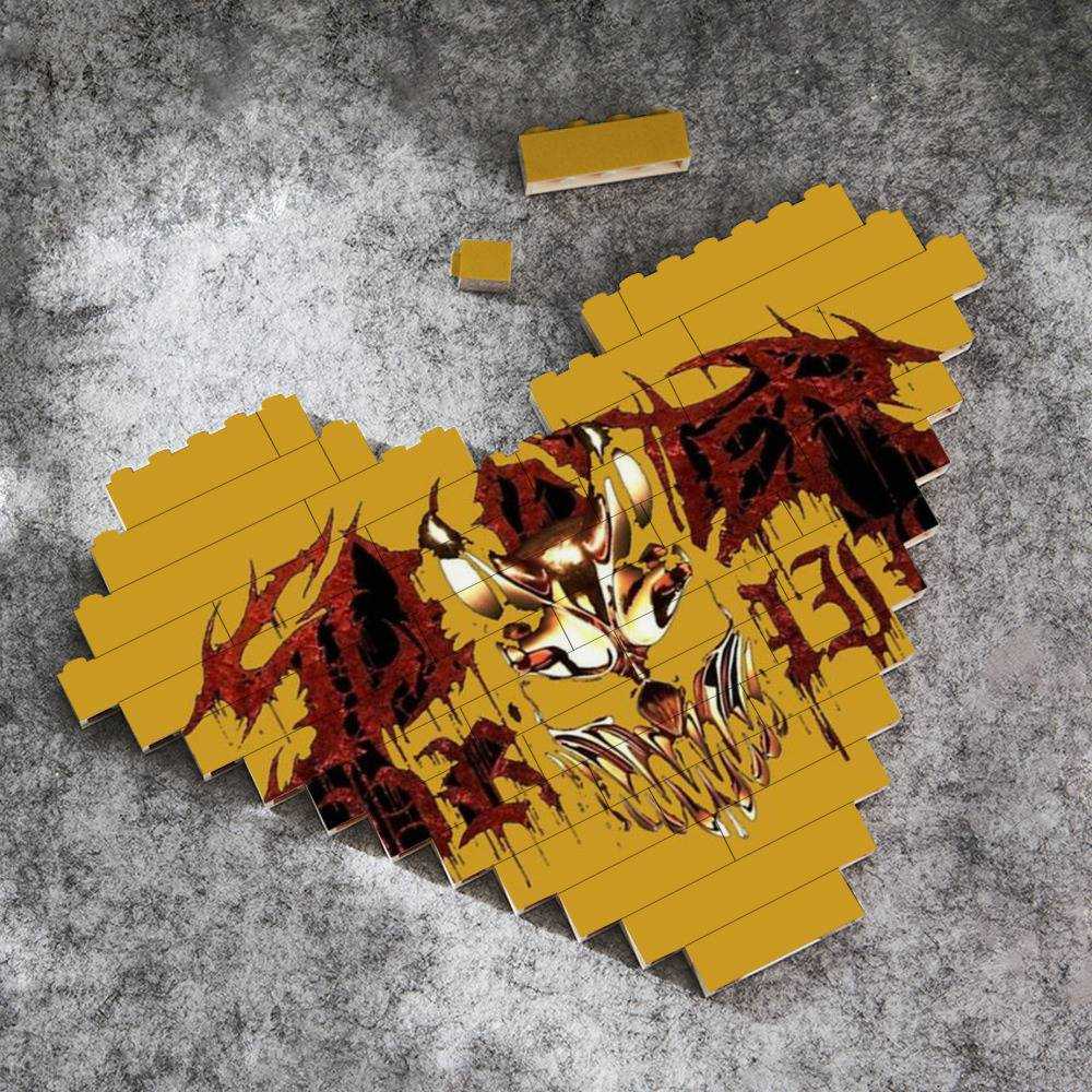 Slaughter To Prevail Merch Heart Shape Building Blocks Gift for Fans Slaughter To Prevail Logo Building Blocks