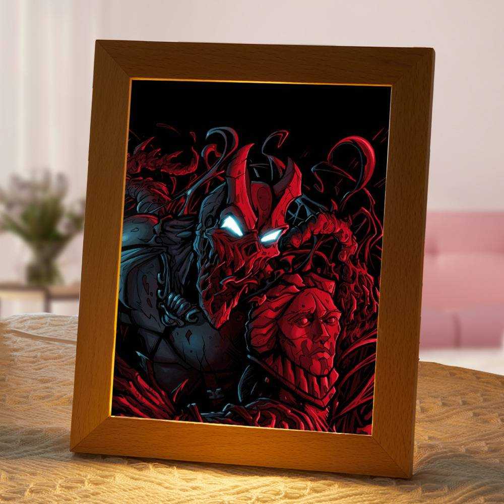 Slaughter To Prevail Lamp Classic Celebrity Night Light Kid of Darkness by Slaughter To Prevail Lamp with Wooden Frame