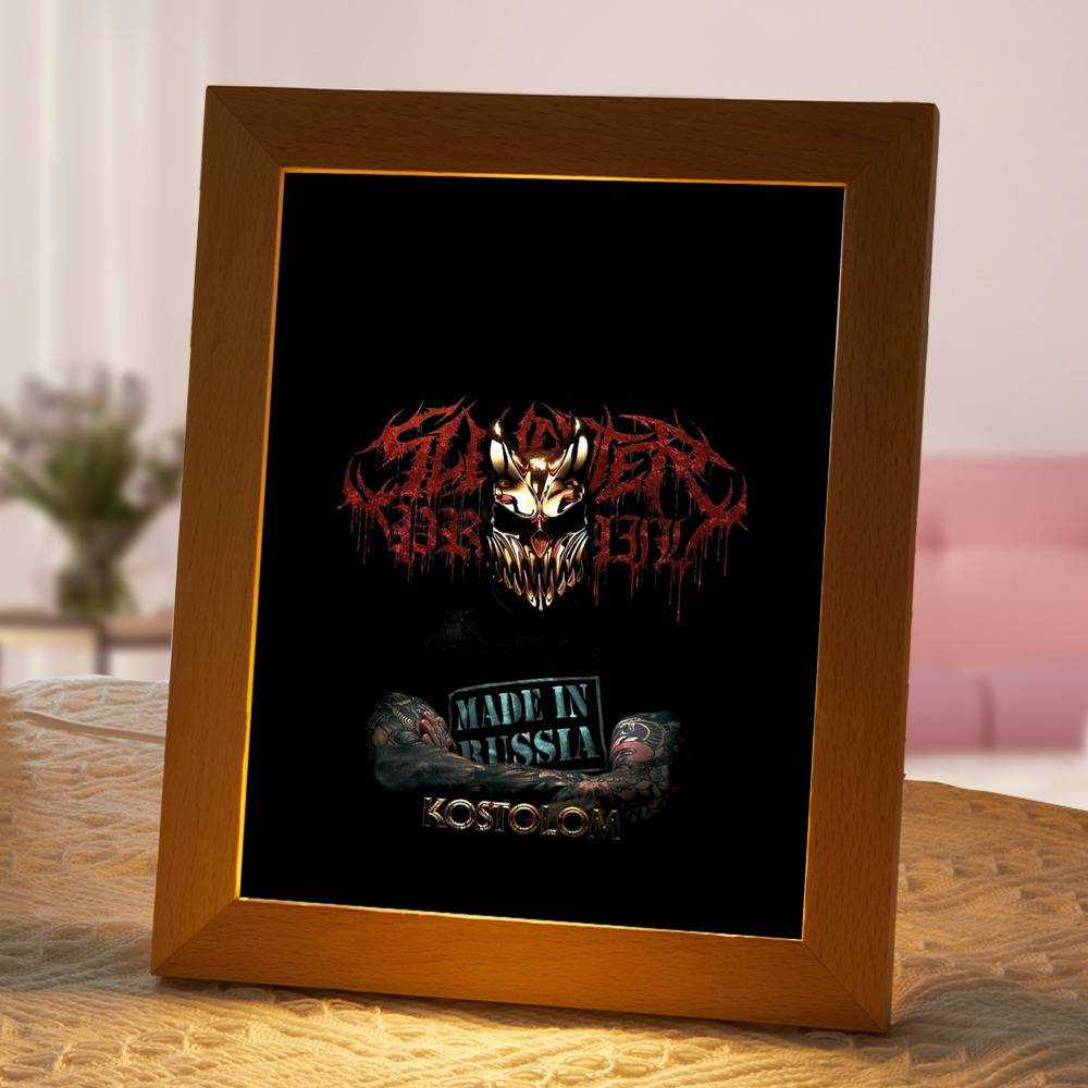 Slaughter To Prevail Lamp Classic Celebrity Night Light Kostolom by Slaughter To Prevail Lamp with Wooden Frame