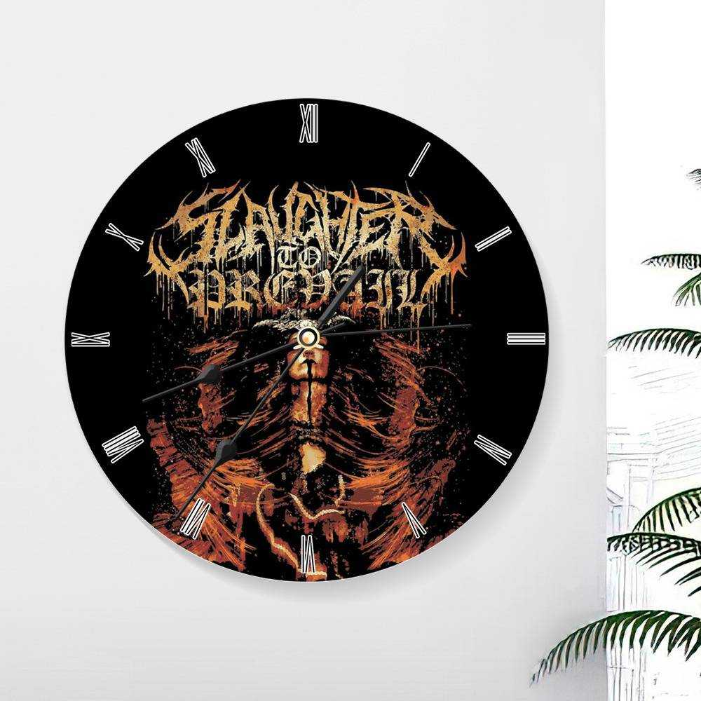 Slaughter To Prevail Round Wall Clock Home Decor Wall Clock Gifts for Slaughter To Prevail Fans Mother Satan Wall Clock