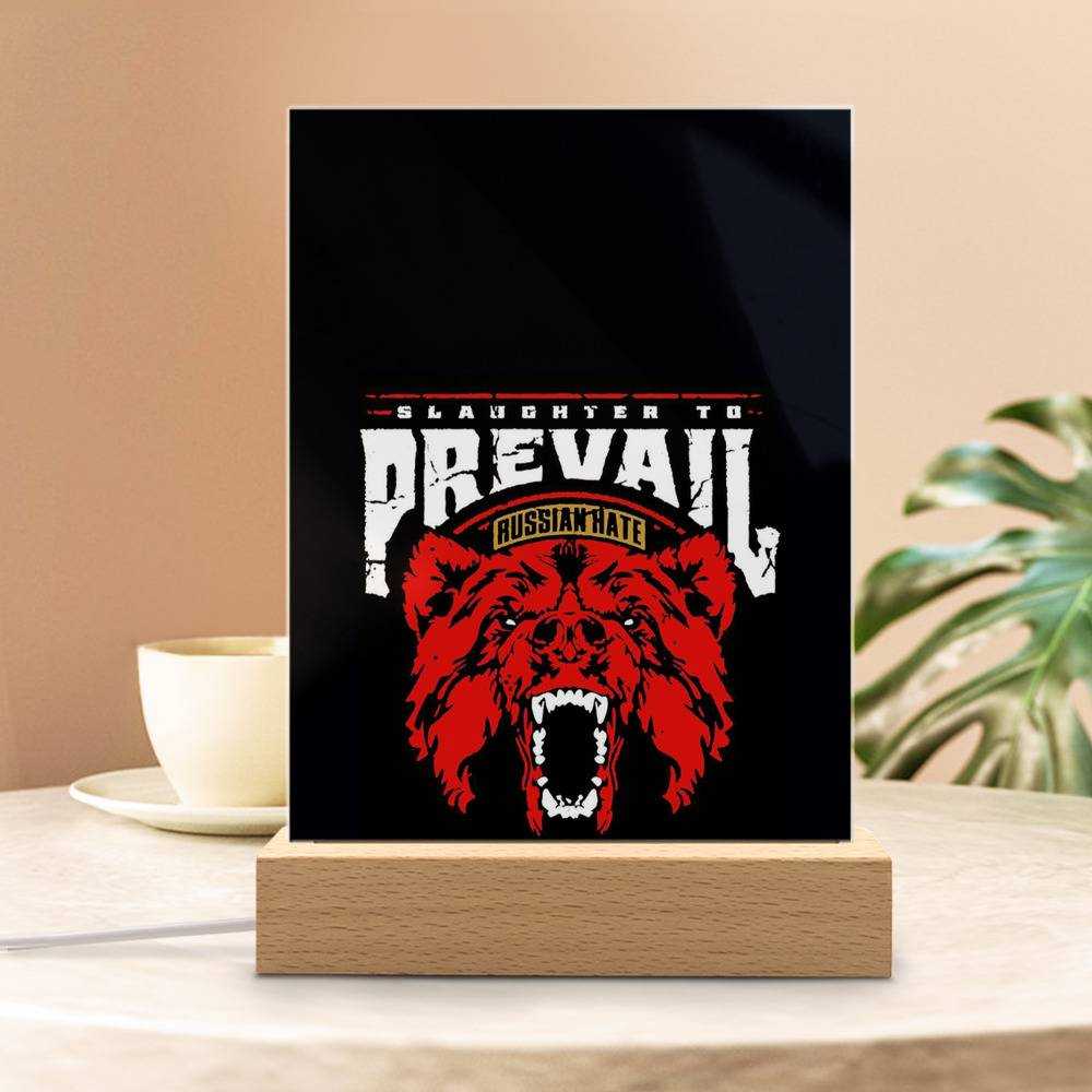 Slaughter To Prevail Lamp Classic Celebrity Night Light Russian Hate by Slaughter To Prevail Lamp with Wooden Base