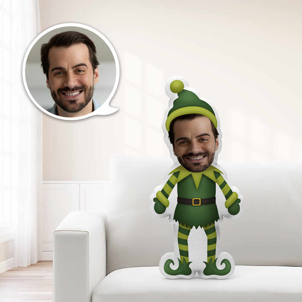 Personalized Minime Christmas Elf In Green Clothes Throw Pillow Unique Custom Minime Throw Pillow Give Your Child The Most Meaningful Gift