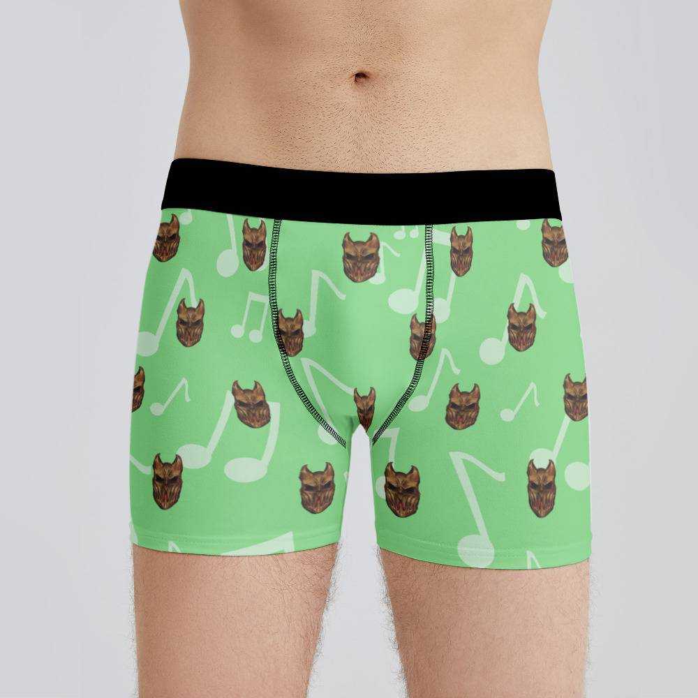Slaughter To Prevail Boxers Custom Photo Boxers Men's Underwear Music Note Boxers Green