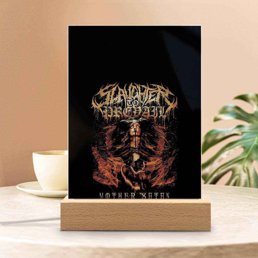 Slaughter To Prevail Lamp Classic Celebrity Night Light Mother Satan by Slaughter To Prevail Lamp with Wooden Base