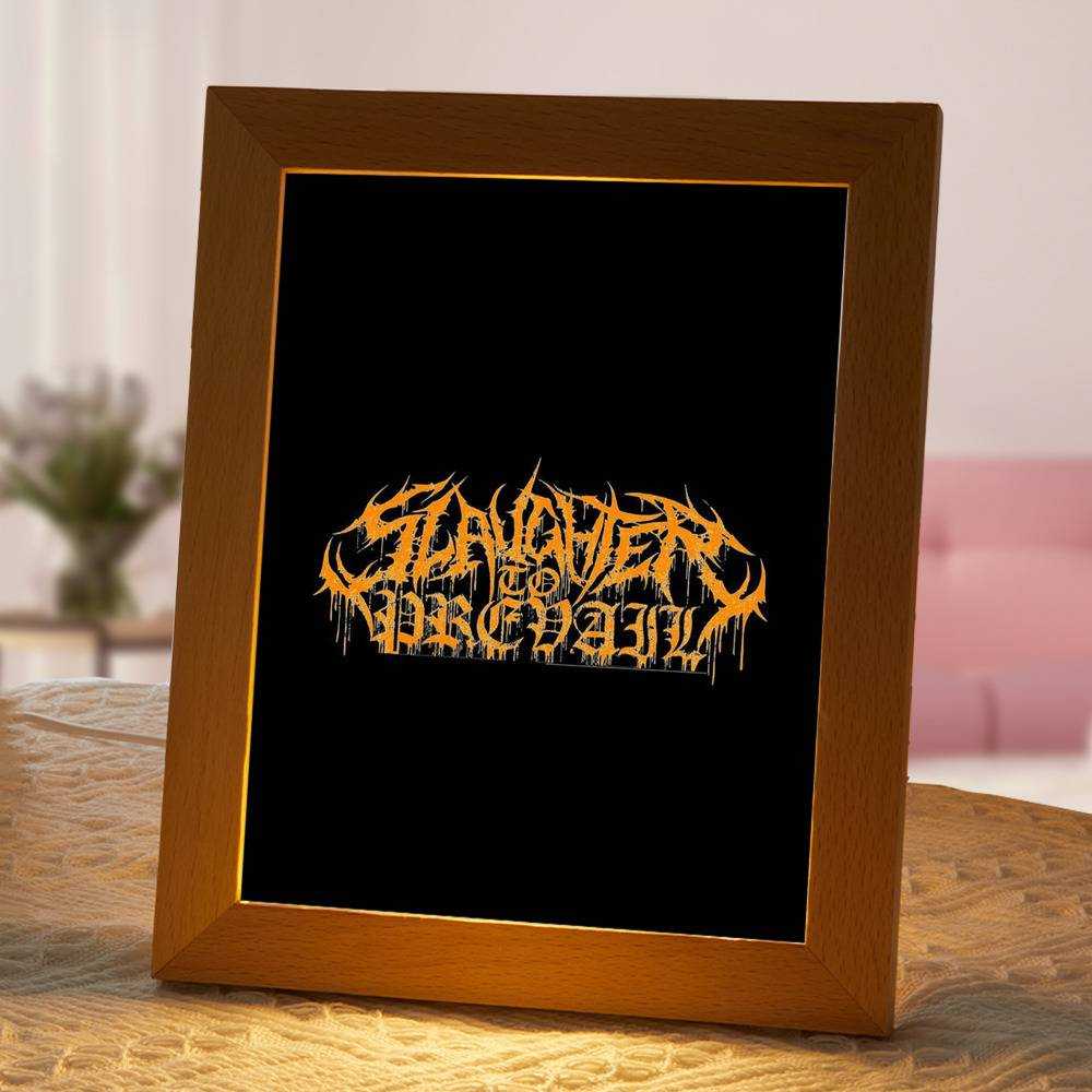 Slaughter To Prevail Lamp Classic Celebrity Night Light Slaughter To Prevail Red by Slaughter To Prevail Lamp with Wooden Frame