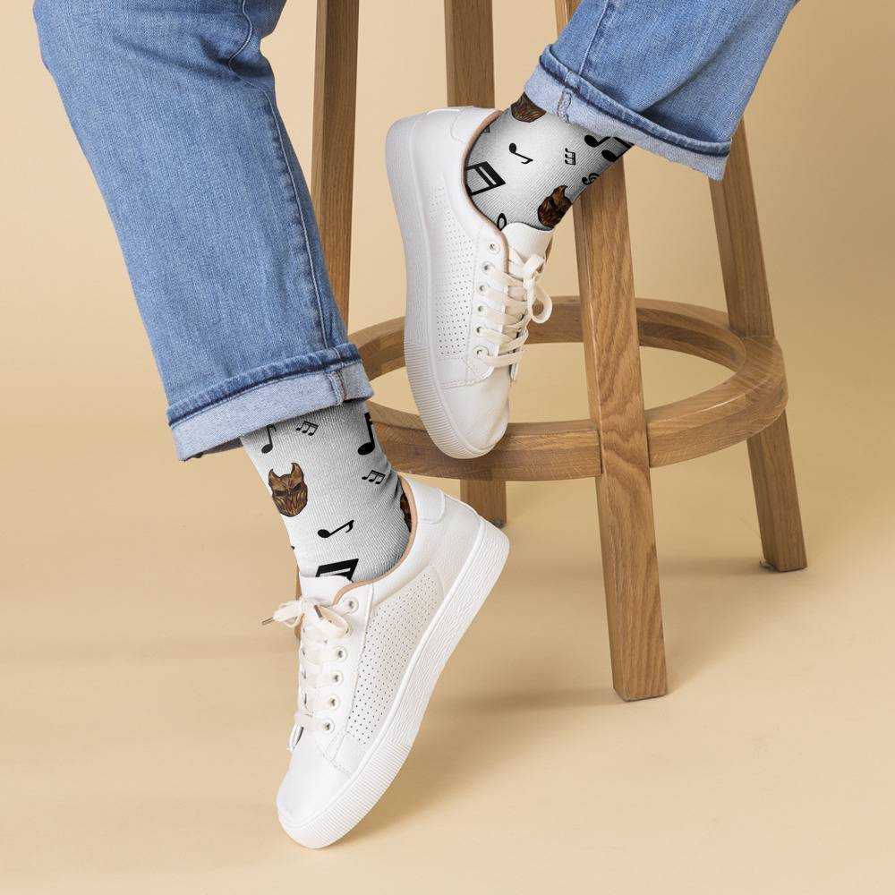 Slaughter To Prevail Socks Custom Photo Socks Music Note Socks White