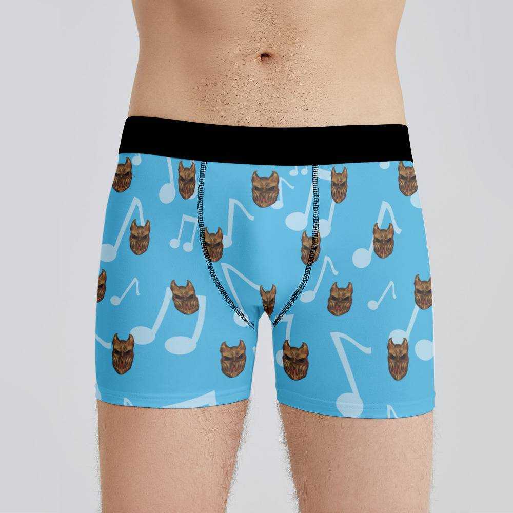 Slaughter To Prevail Boxers Custom Photo Boxers Men's Underwear Music Note Boxers Blue