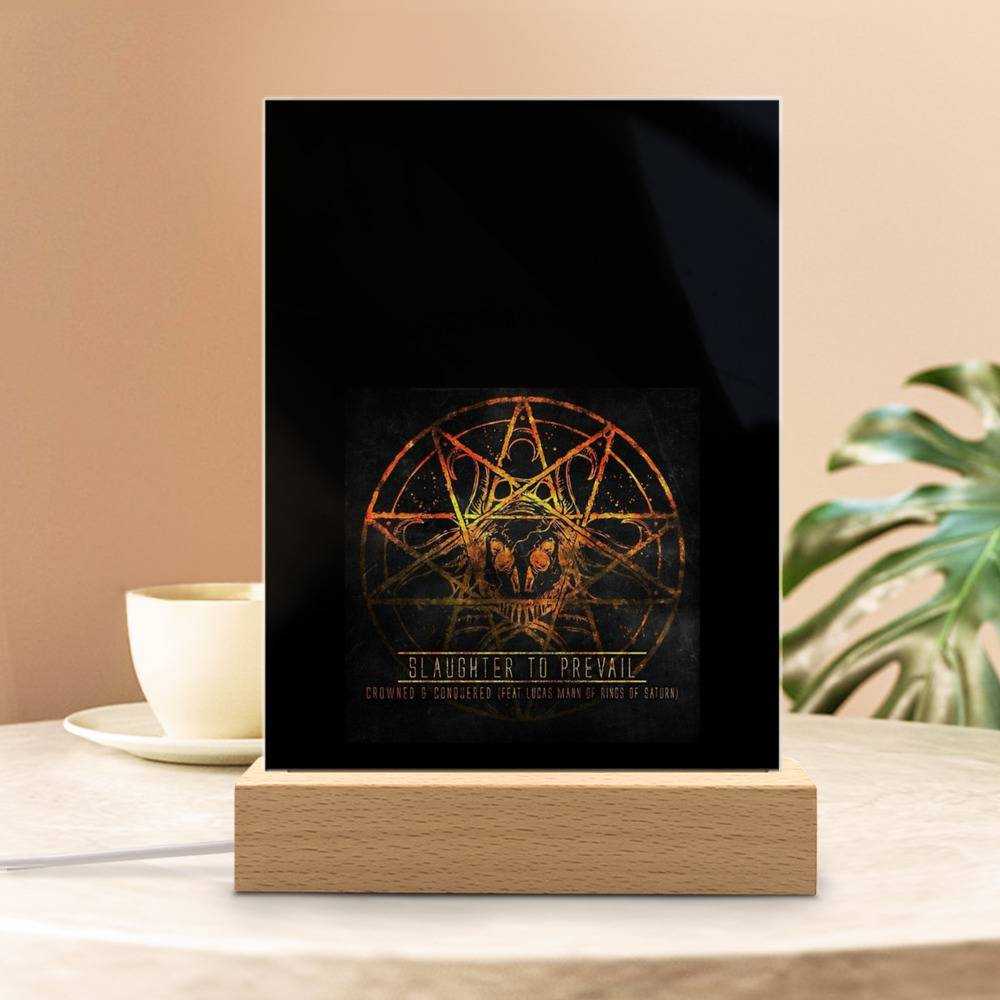 Slaughter To Prevail Lamp Classic Celebrity Night Light Misery Sermon by Slaughter To Prevail Lamp with Wooden Base