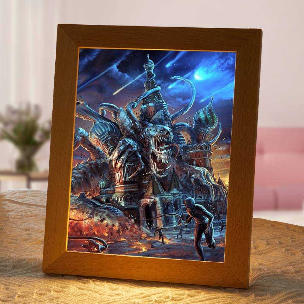 Slaughter To Prevail Lamp Classic Celebrity Night Light Chapters Of Misery by Slaughter To Prevail Lamp with Wooden Frame