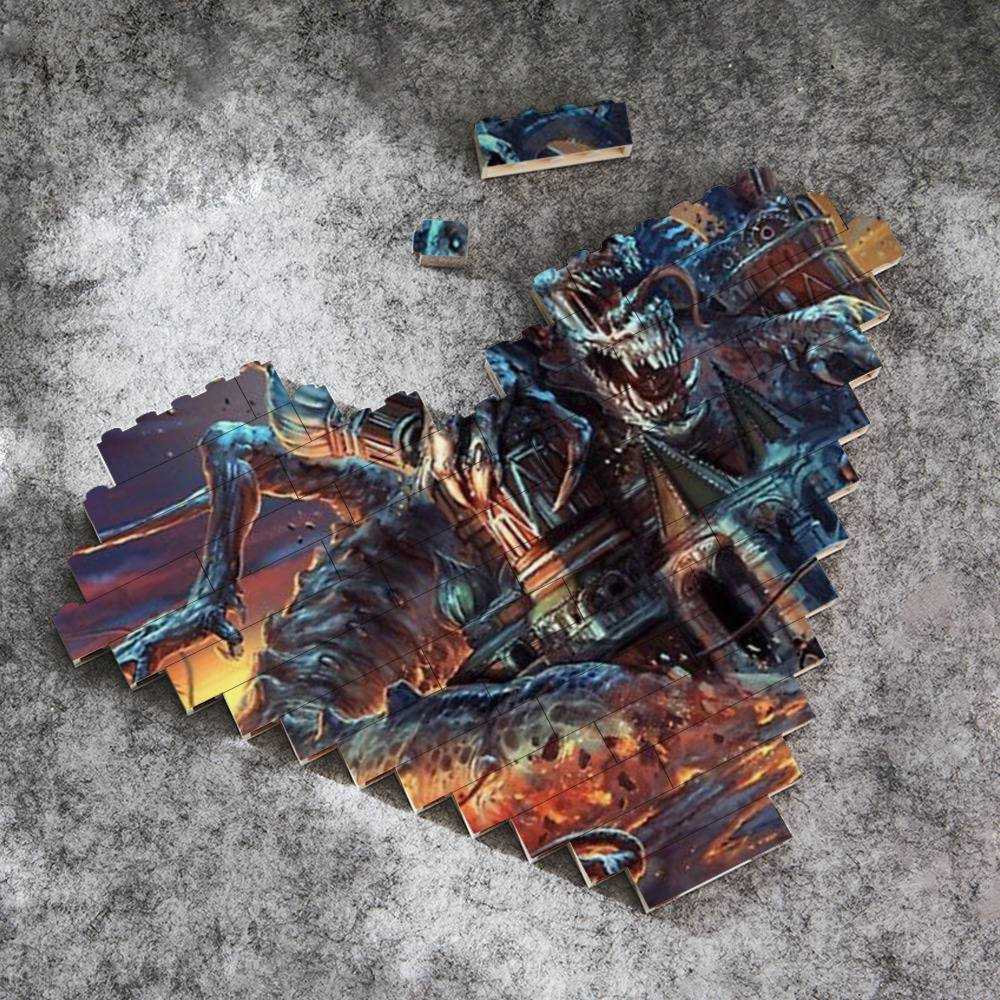 Slaughter To Prevail Merch Heart Shape Building Blocks Gift for Fans Chapters Of Misery Building Blocks