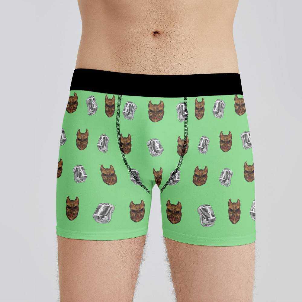 Slaughter To Prevail Boxers Custom Photo Boxers Men's Underwear Microphone Boxers Green