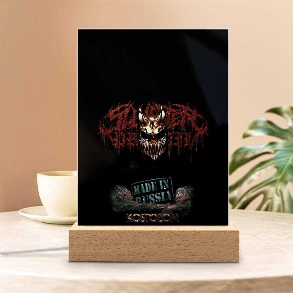 Slaughter To Prevail Lamp Classic Celebrity Night Light Kostolom by Slaughter To Prevail Lamp with Wooden Base