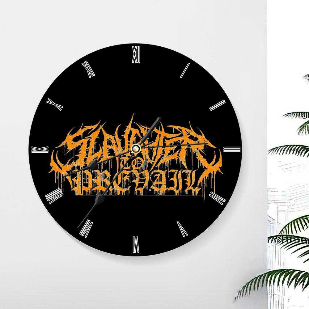 Slaughter To Prevail Round Wall Clock Home Decor Wall Clock Gifts for Slaughter To Prevail Fans Slaughter To Prevail Red Wall Clock