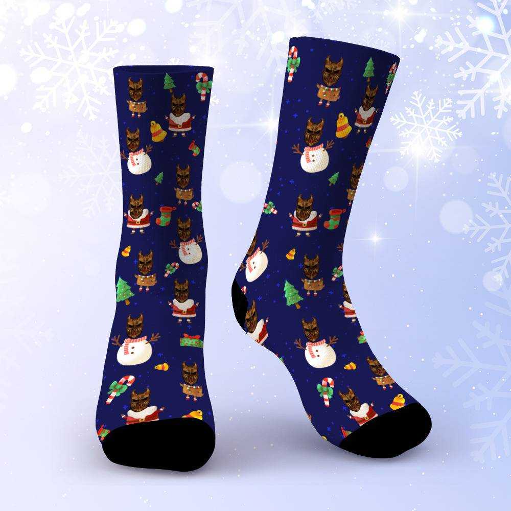 Slaughter To Prevail Socks Custom Photo Socks Christmas Socks Snowman