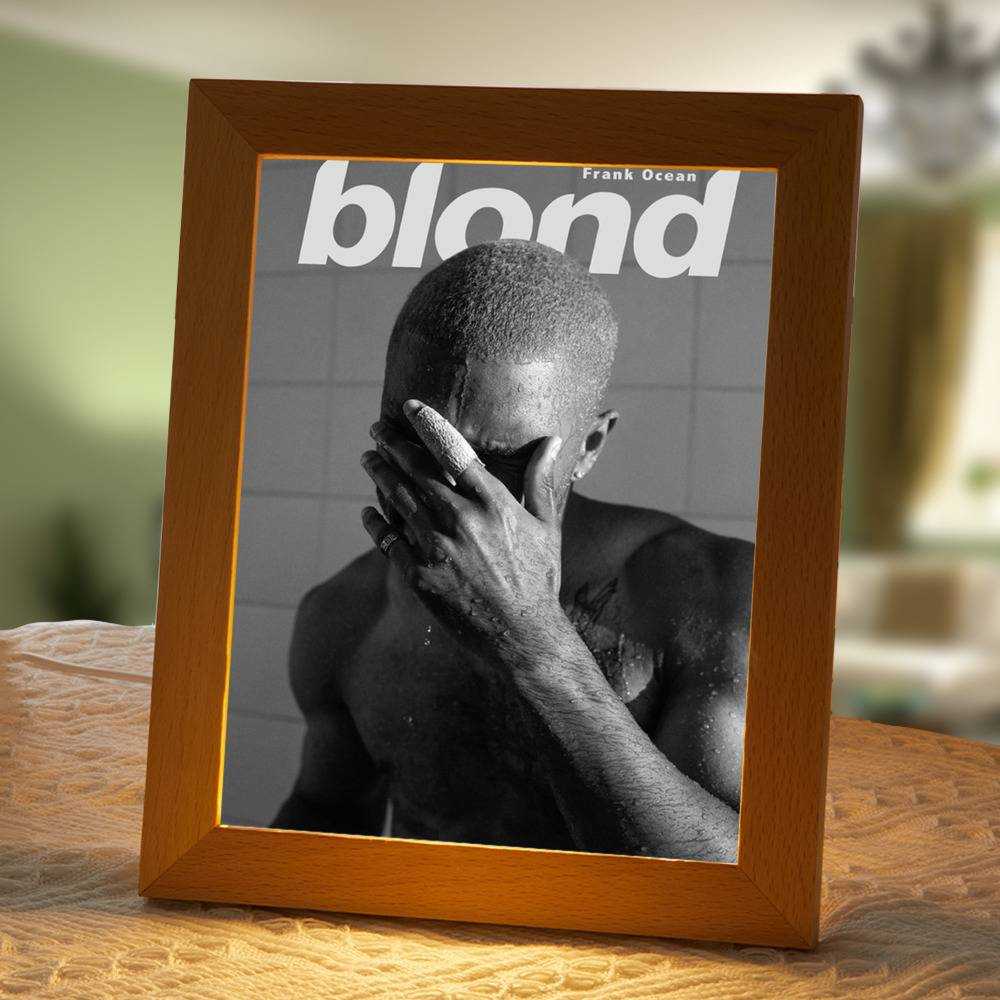 Frank Ocean Lamp Classic Celebrity Night Light Blonde by Frank Ocean Lamp with Wooden Frame Blonded / Blonde / Blond