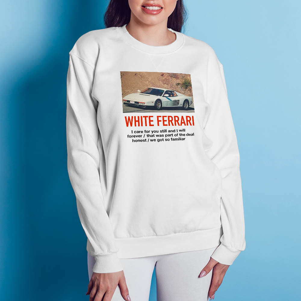 Breathable Soft Frank Ocean Blond White Ferrari Shirt For Men And