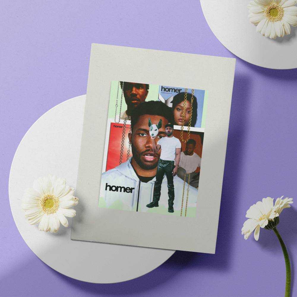 Frank Ocean Greeting Card Classic Celebrity Greeting Card Homer Collage by Frank Ocean Greeting Card