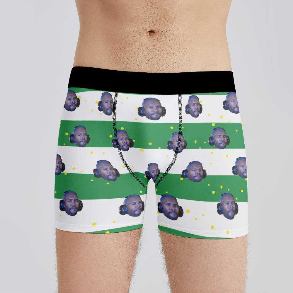 Frank Ocean Boxers Custom Photo Boxers Men's Underwear Striped Printed Boxers White