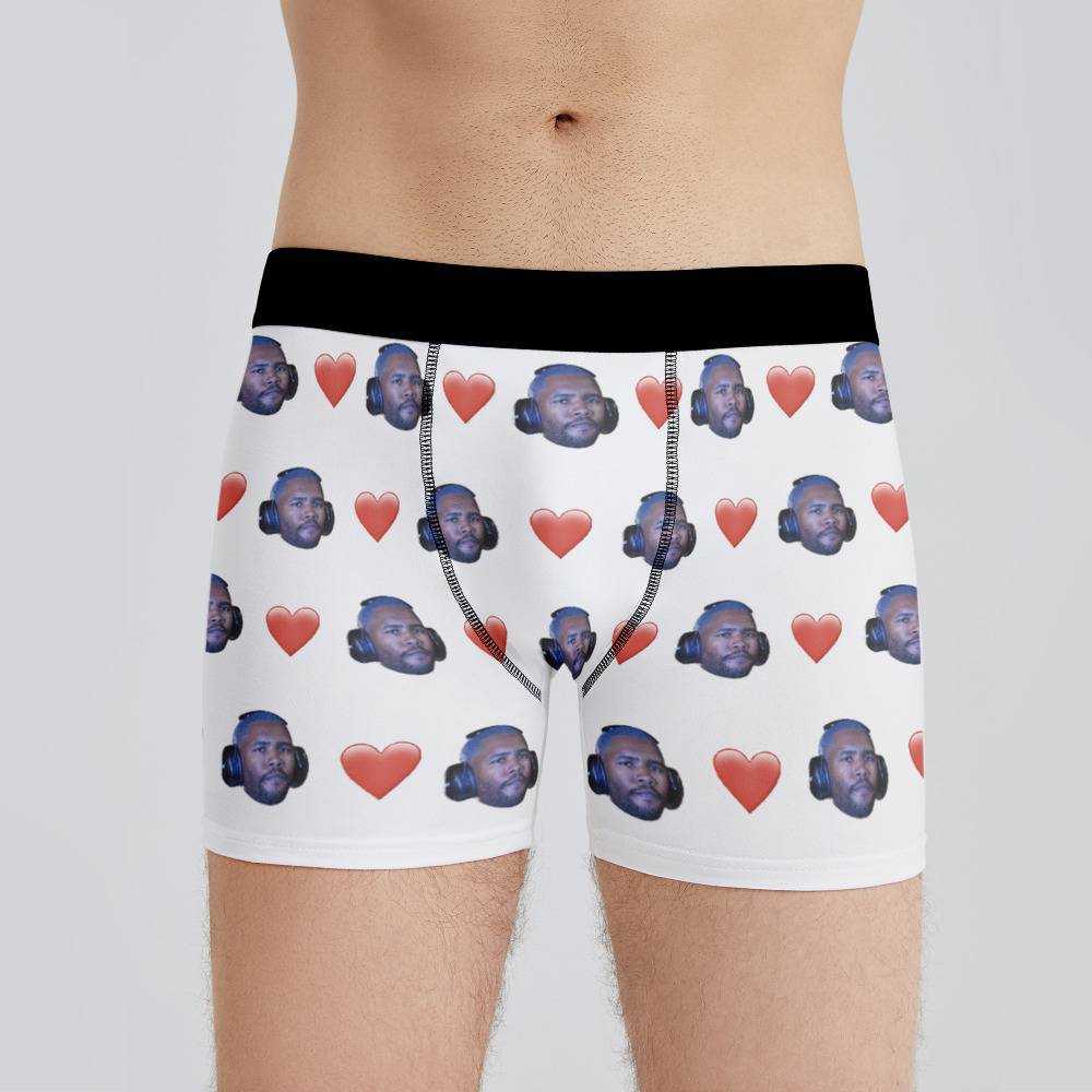 Frank Ocean Boxers Custom Photo Boxers Men's Underwear Heart Boxers White
